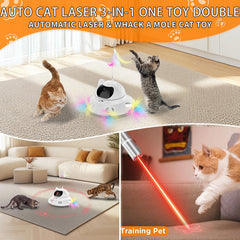 QUEOPFU Cat Laser Toy feather holes releasing unpredictable pops