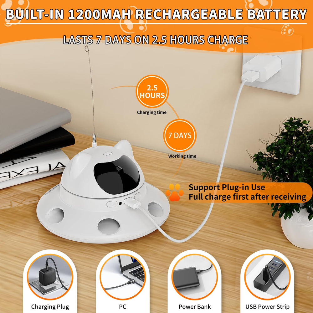 QUEOPFU Cat Laser Toy USB-C charging port ready for quick recharge