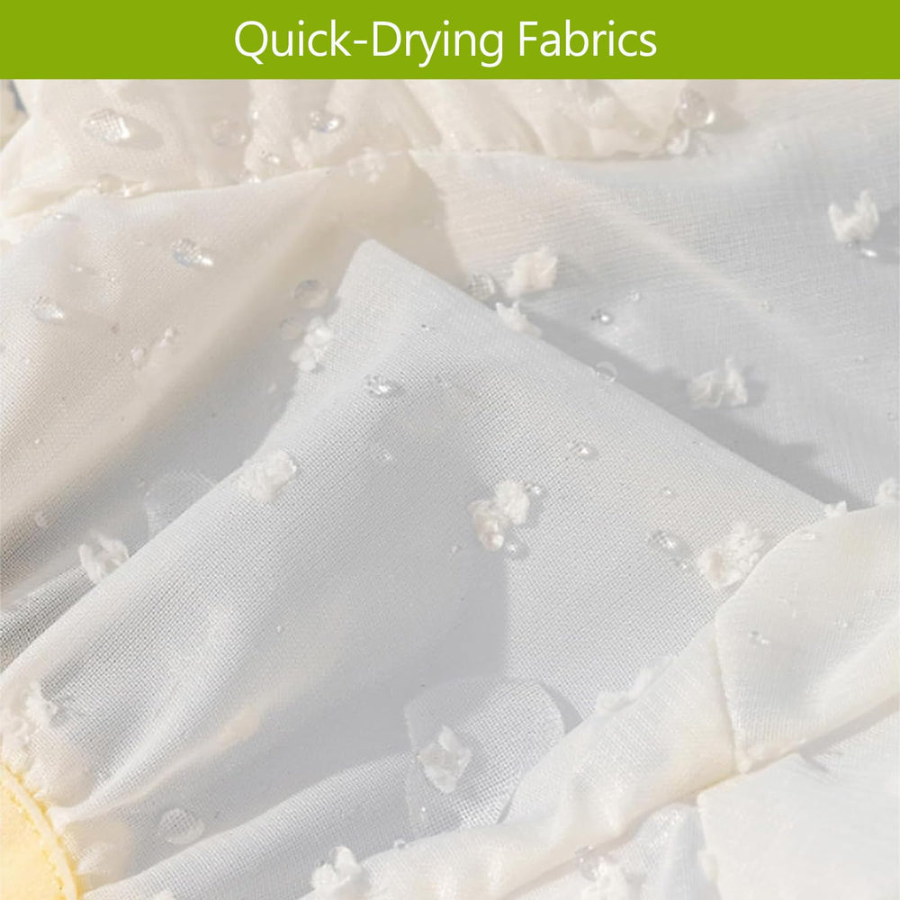 Quick-dry fabric enables fast prep for the next outing.