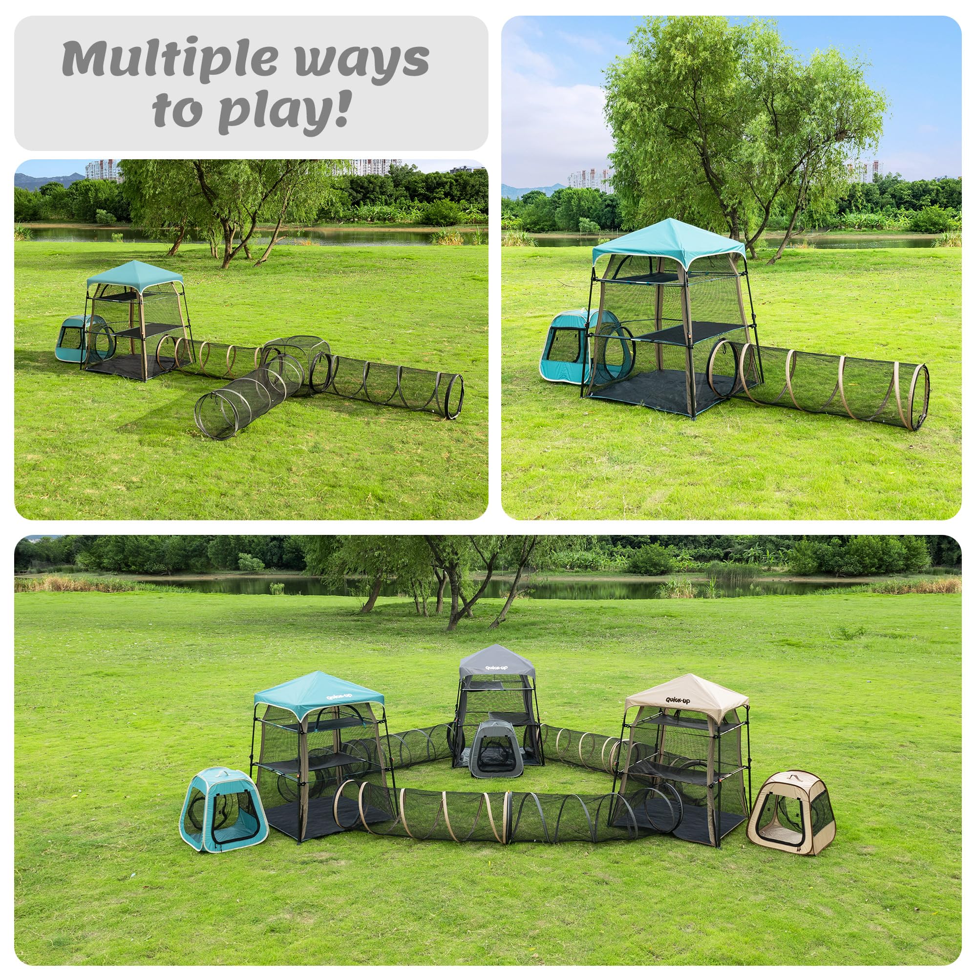 Quick-Up Extra Large Catio Mesh view shows 360-degree visibility and airiness.