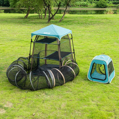Quick-Up Extra Large Catio Weatherproof Floor keeps paws clean indoors or out.