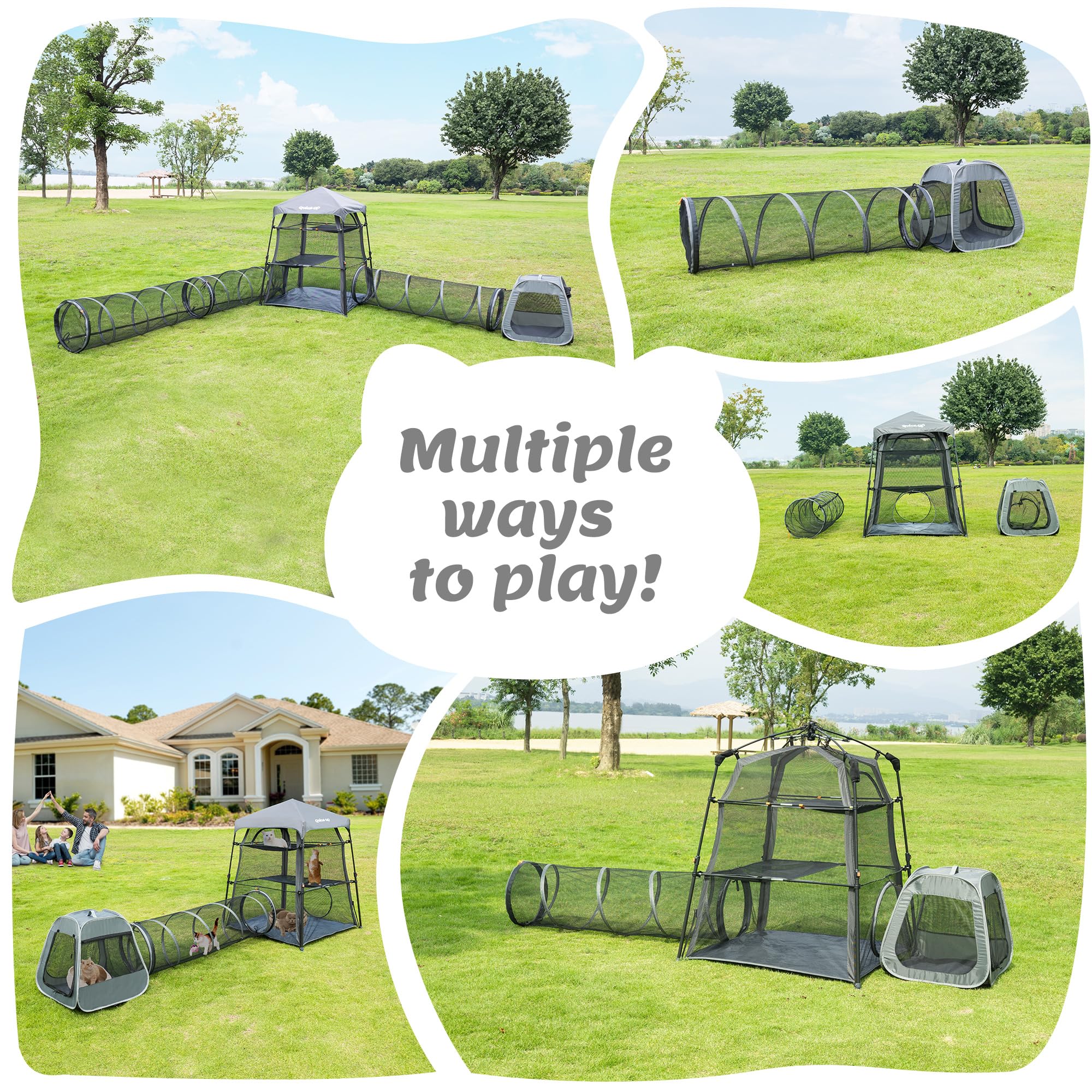 QUICK-UP foldable frame setup illustrates easy portability and quick setup.