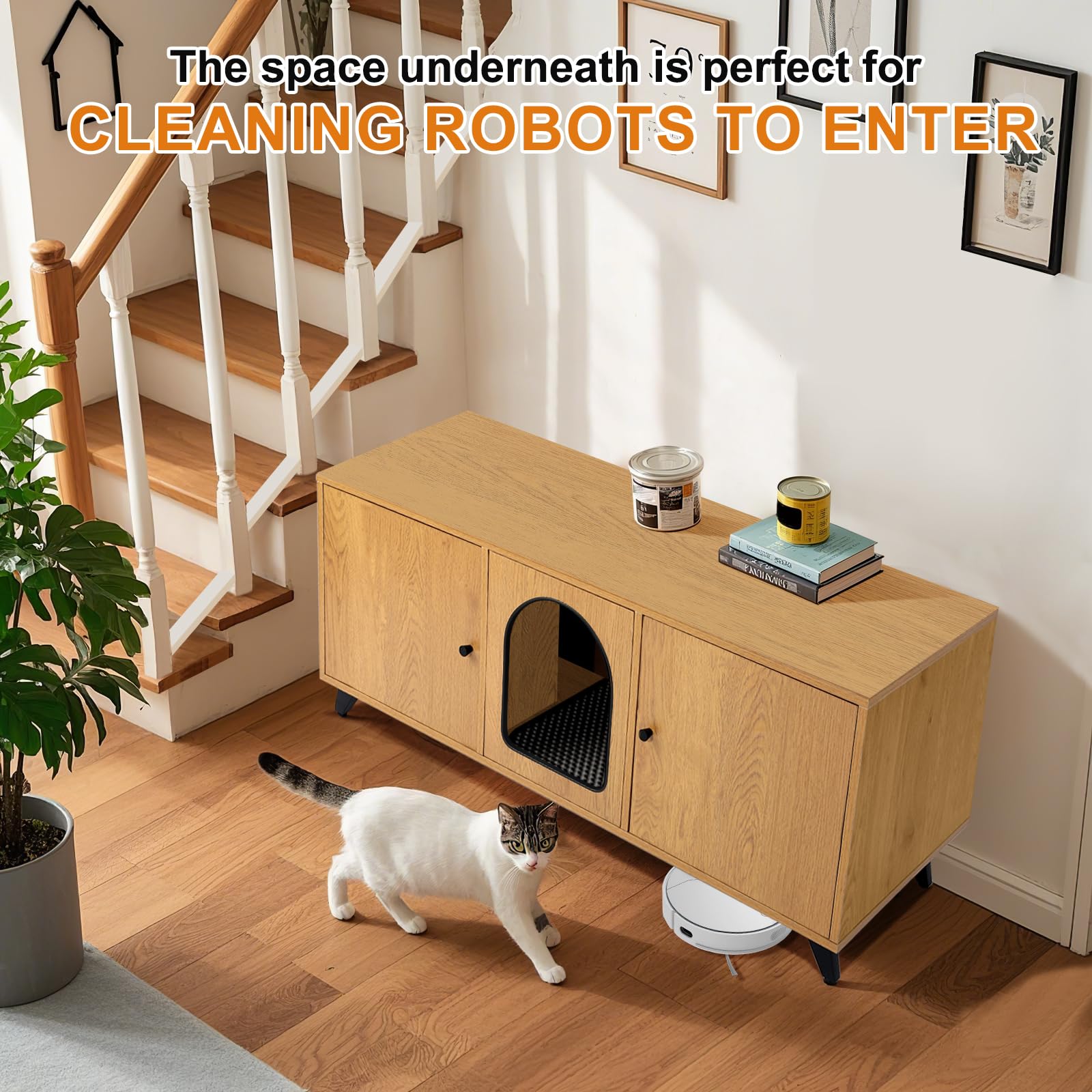 QuicMiou cat cabinet with easy assembly and smooth paint for quick setup