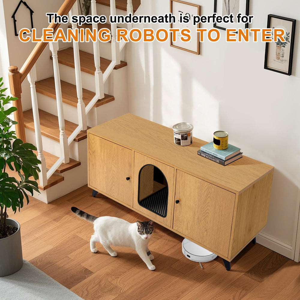QuicMiou cat cabinet with easy assembly and smooth paint for quick setup