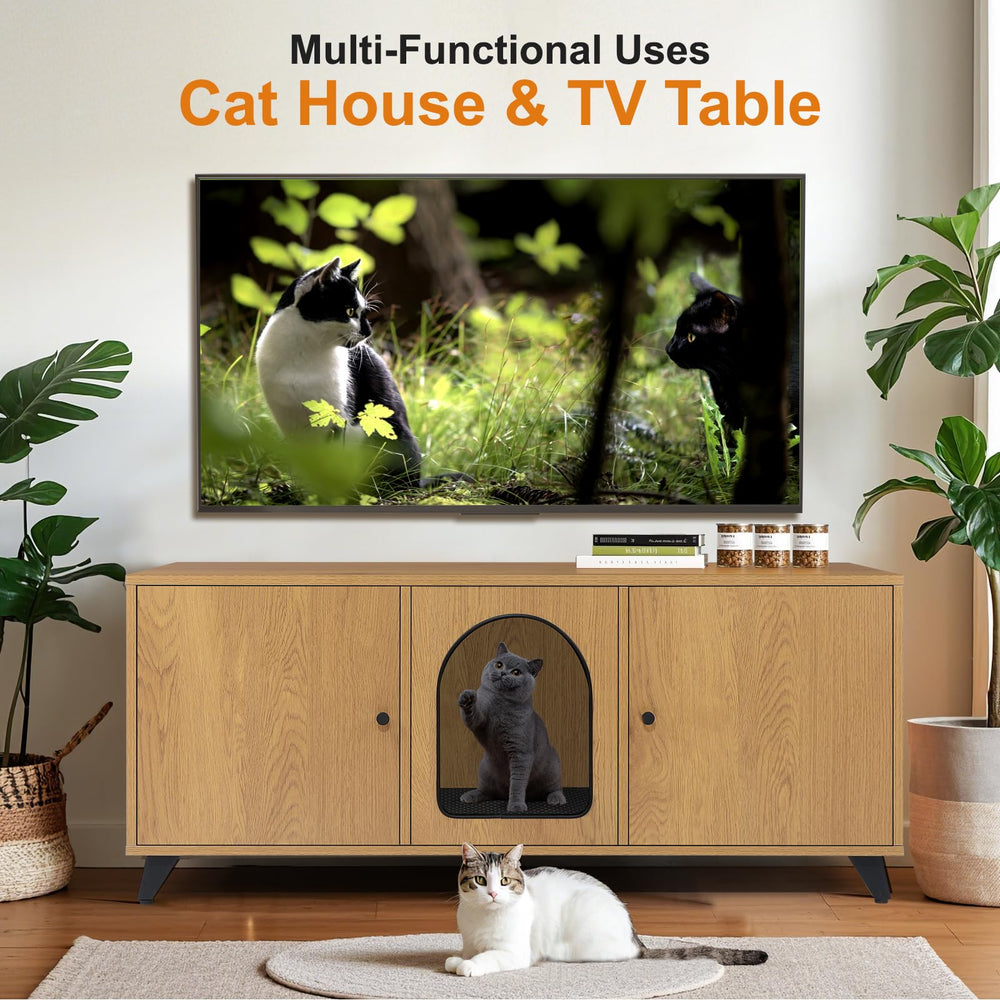 QuicMiou cat litter enclosure with two-cat privacy improves hygiene and reduces litter tracking