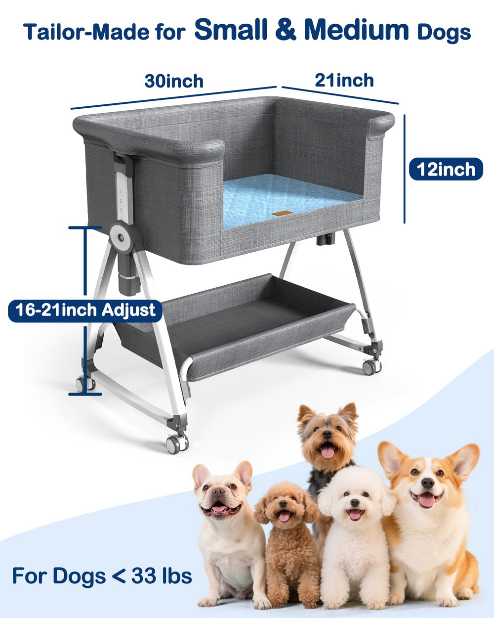 Quintholar bed folds flat for compact travel and storage convenience