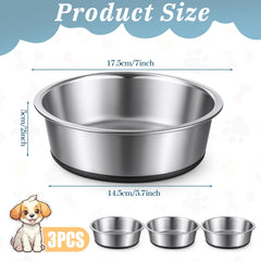 Qulkws stainless steel dog bowls with rubber base reduce sliding on floors