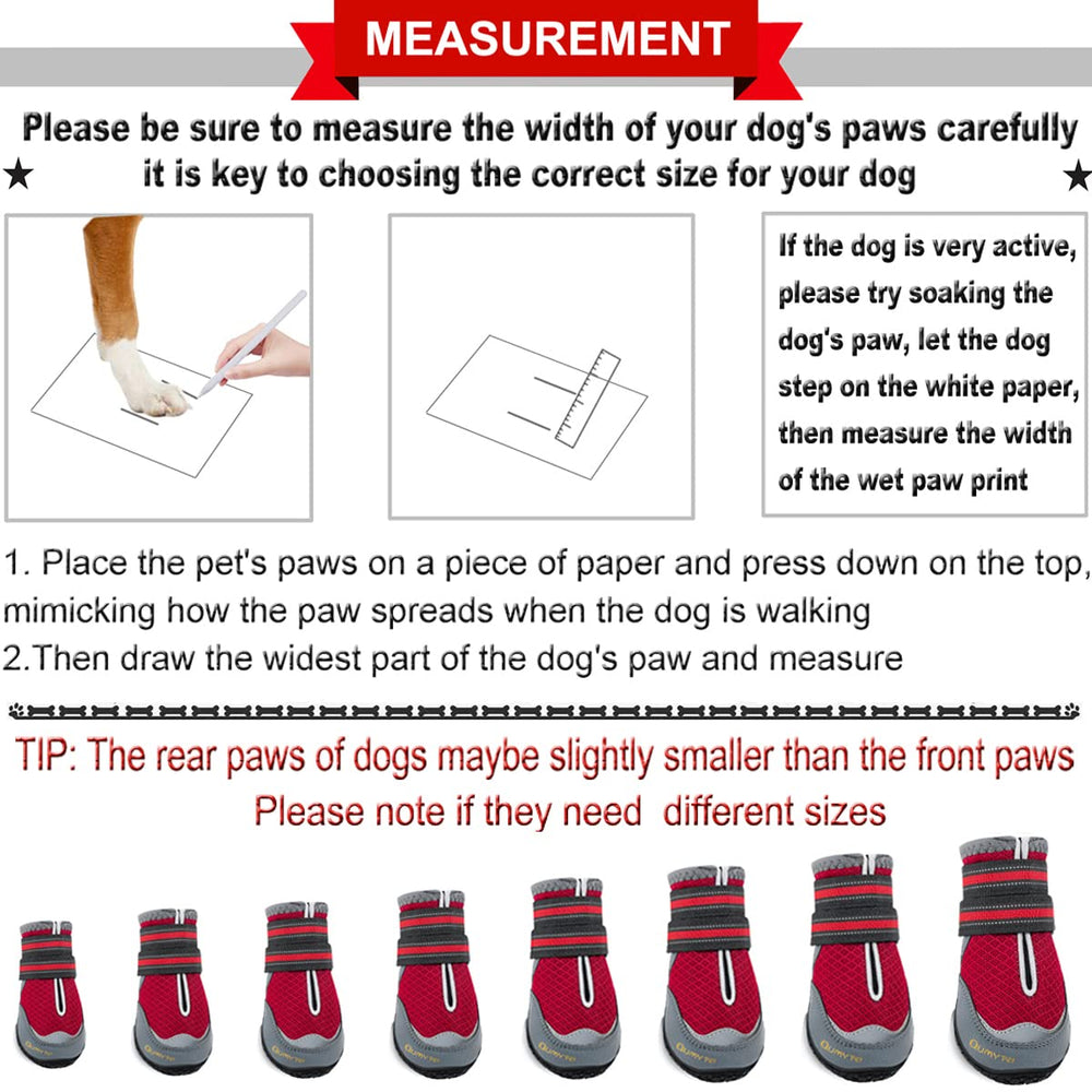 QUMY dog boots adjustable strap secures a comfortable fit.