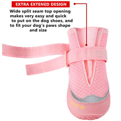 QUMY dog boots non-slip soles provide stable traction on hard floors