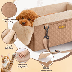 QUMY dog car seat high-density foam provides stable, supportive seating