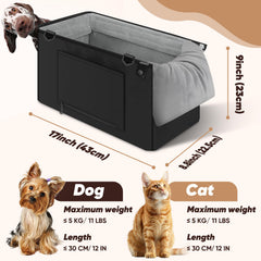 QUMY dog car seat side pockets for convenient pet supplies.
