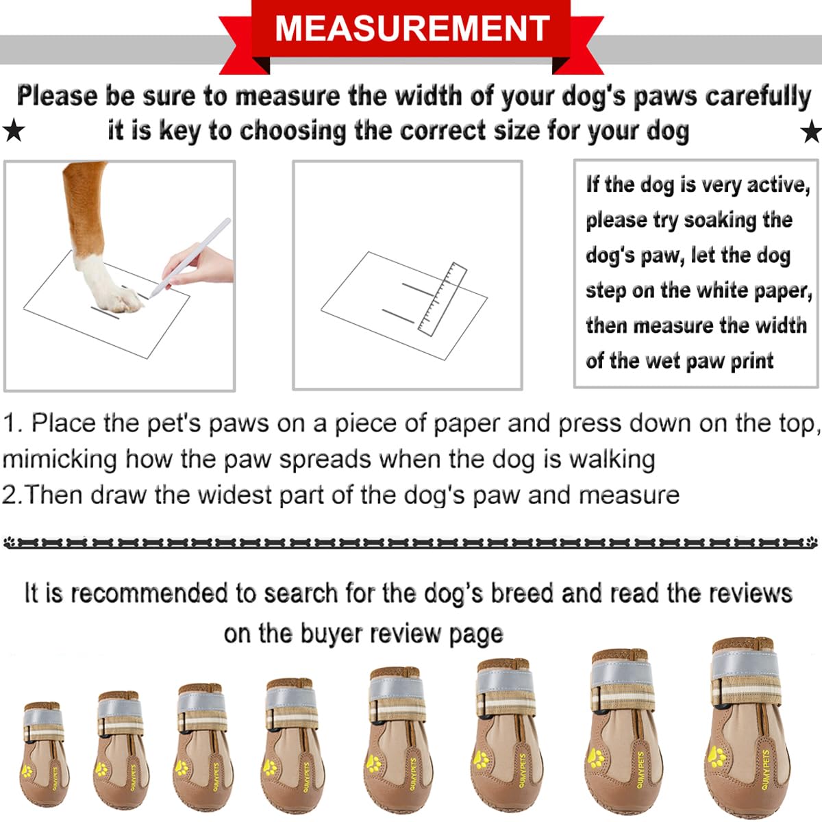 QUMY dog shoes with adjustable straps for secure fit.
