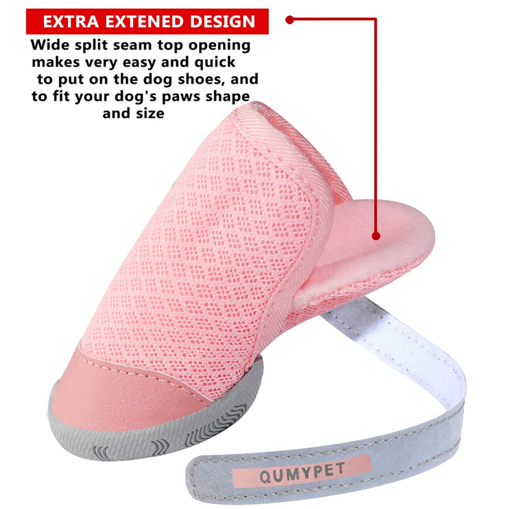 QUMY dog shoes anti-slip sole provides traction on slick floors