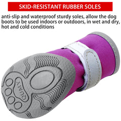 QUMY dog shoes rubber non-slip soles provide traction on surfaces