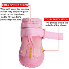 QUMY dog shoes rugged anti-slip sole for stable traction.