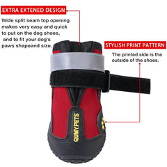QUMY dog shoes slip-proof soles provide traction.