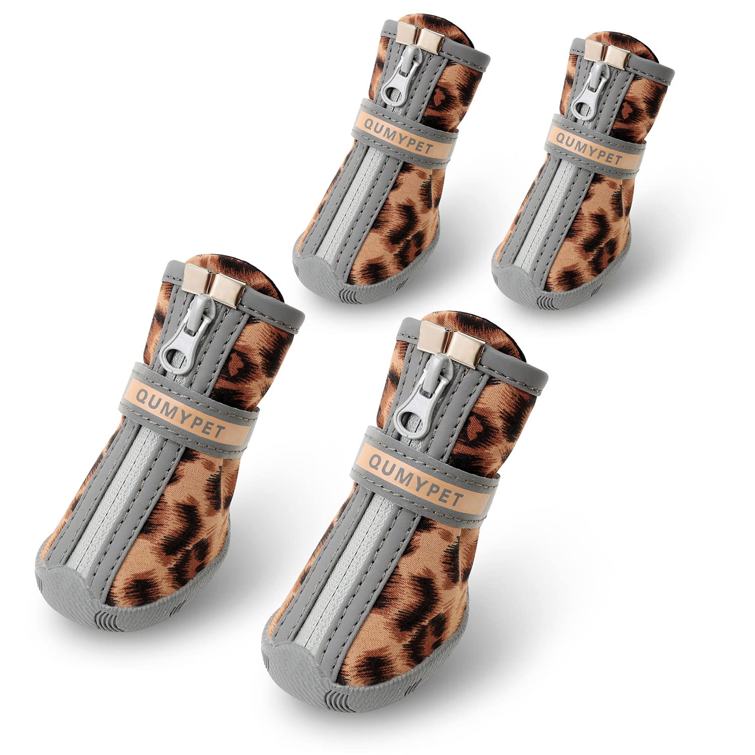 QUMY dog shoes small size1 with zip strap for a secure fit on tiny paws