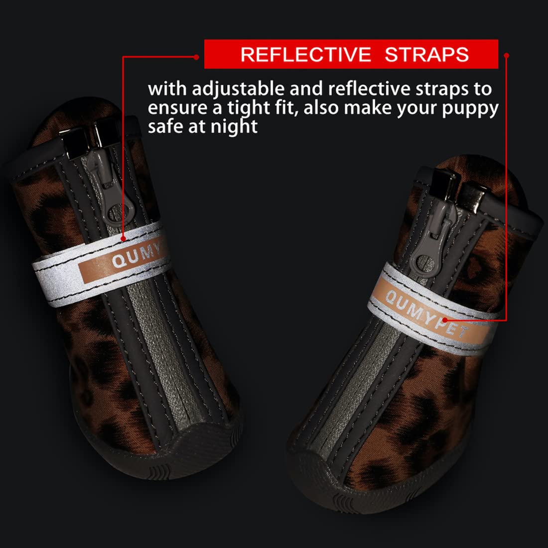 QUMY dog shoes warm padding for winter comfort on cold days