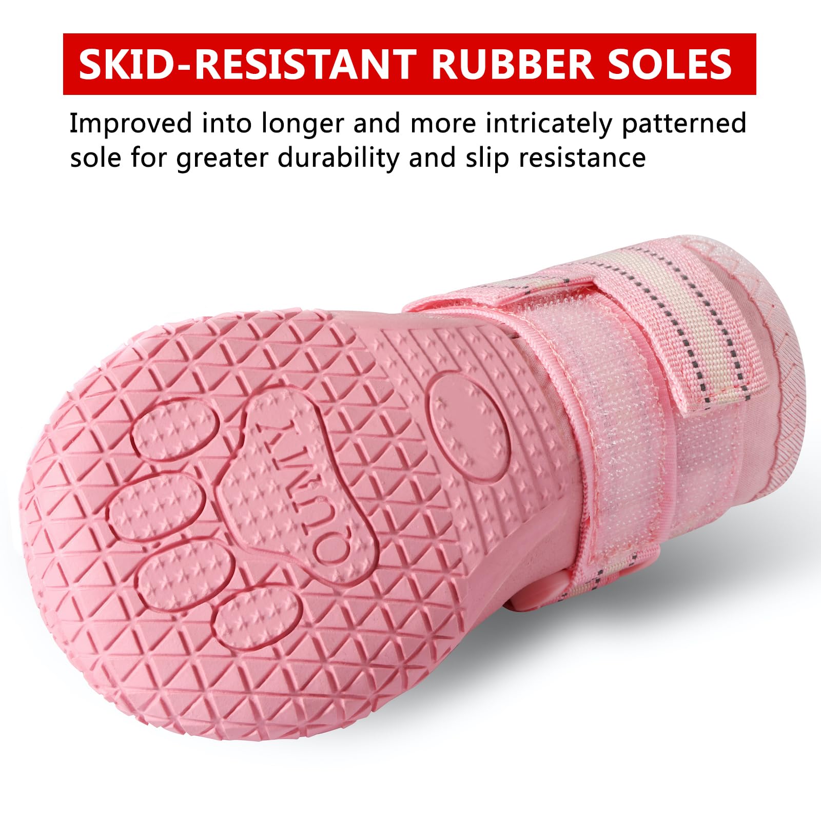 QUMY dog shoes water-resistant fabric keeps paws dry in rain