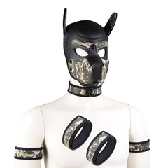 QUYUWOWO neoprene puppy mask full-face design for cosplay and Halloween looks