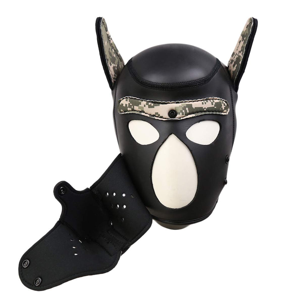 QUYUWOWO puppy mask worn as part of a complete costume ensemble
