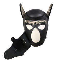 QUYUWOWO puppy mask worn as part of a complete costume ensemble
