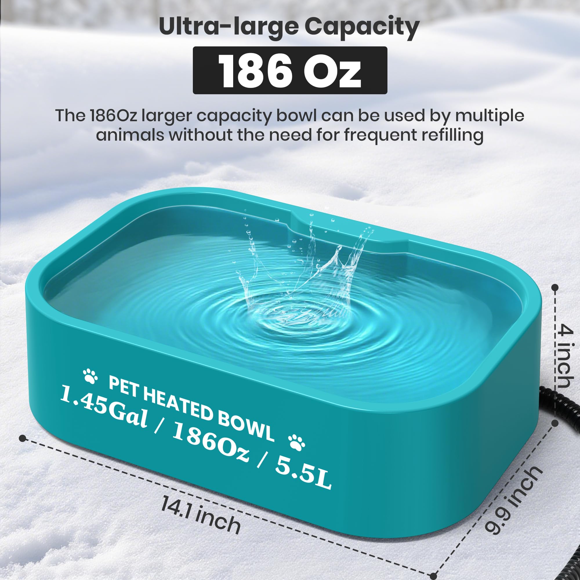 Qvamodo outdoor pet bowl anti-slip base provides stable drinking during play.