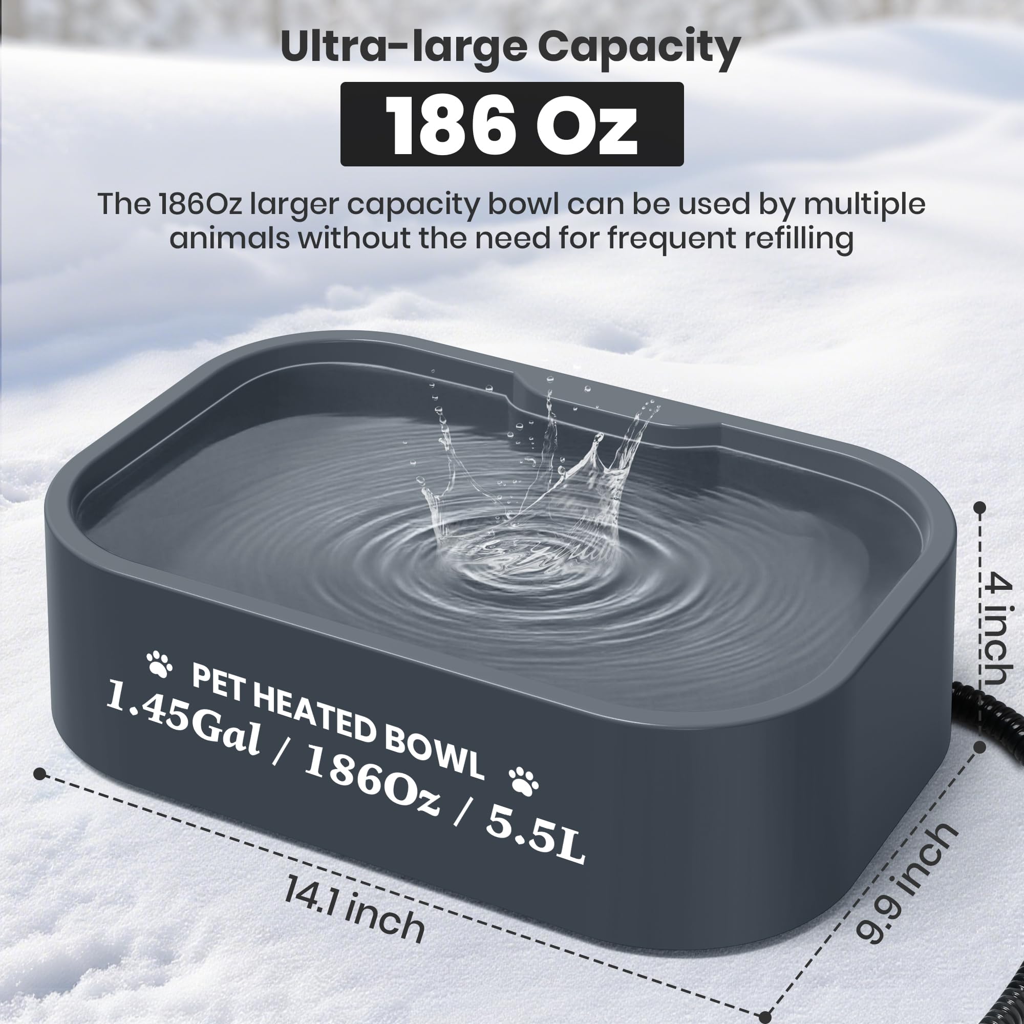 Qvamodo smart heating maintains 77–95°F for warm-water drinking.
