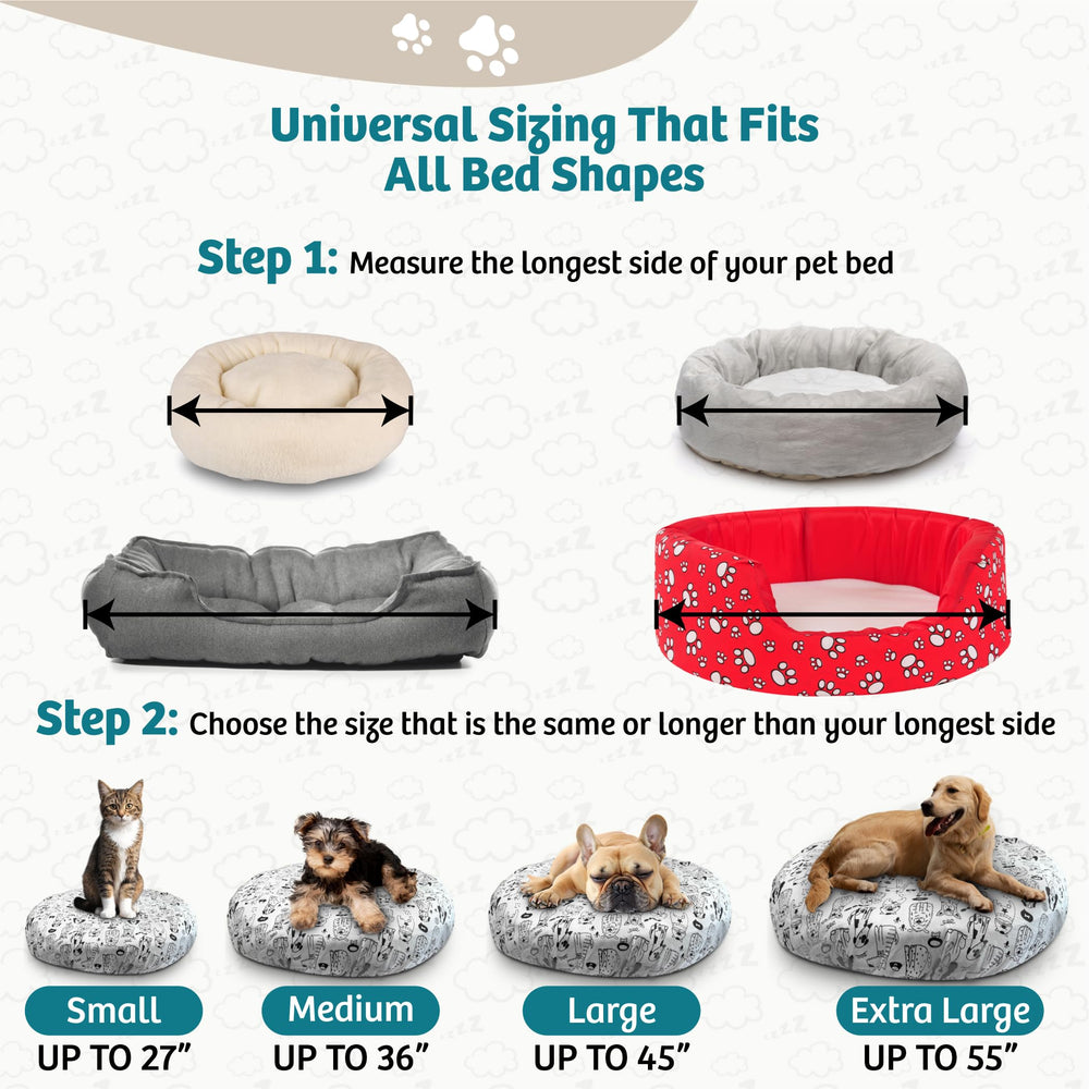 Qwazy Cupcake round dog bed cover fabric close-up highlights plush texture.