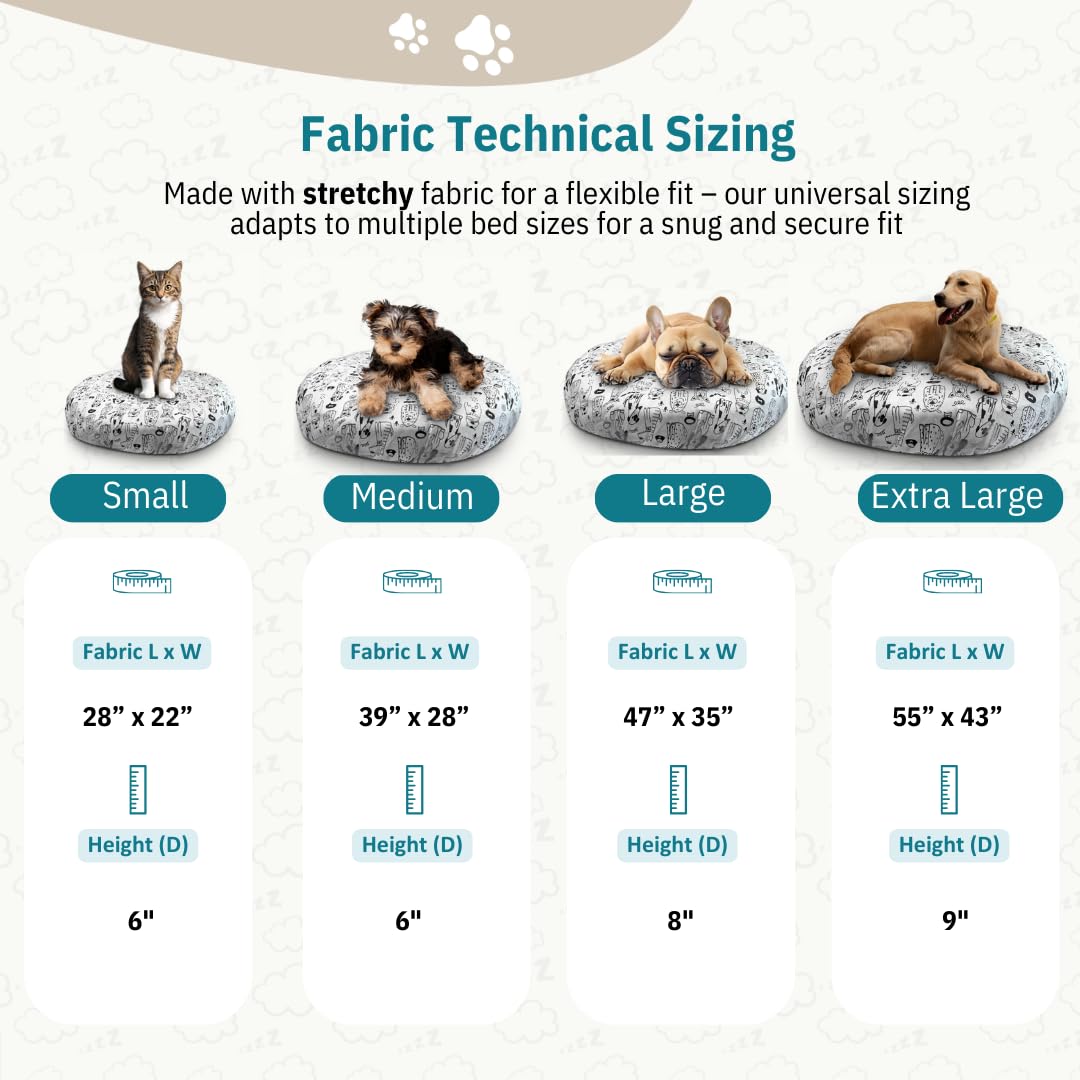 Qwazy Cupcake round dog bed cover wash-durable material resists stains.