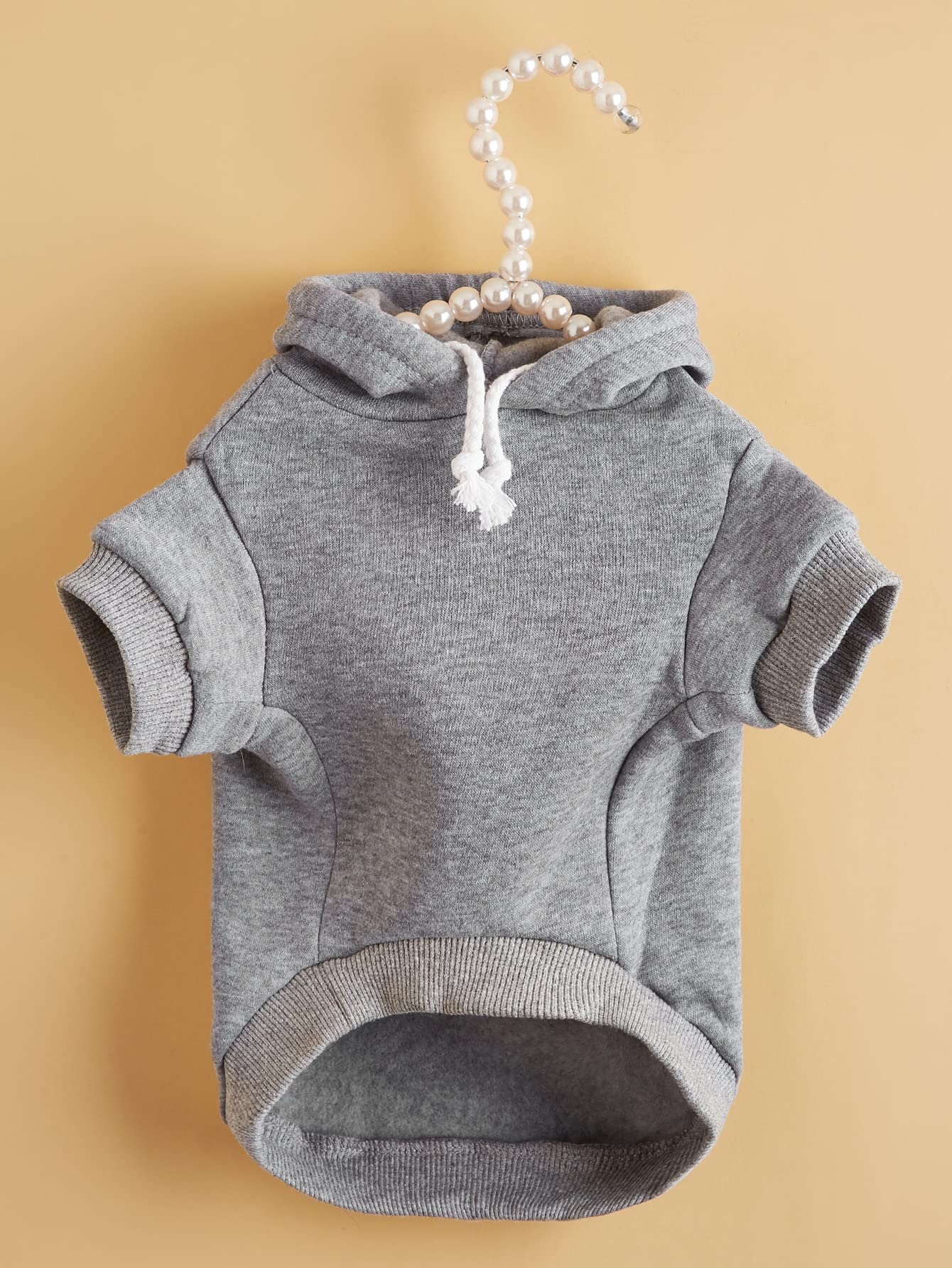 QWINEE Basic Dog Hoodie back view shows stretchy fabric for flexible layering.