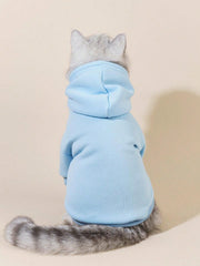 QWINEE Basic dog hoodie back view shows full coverage for warmth.