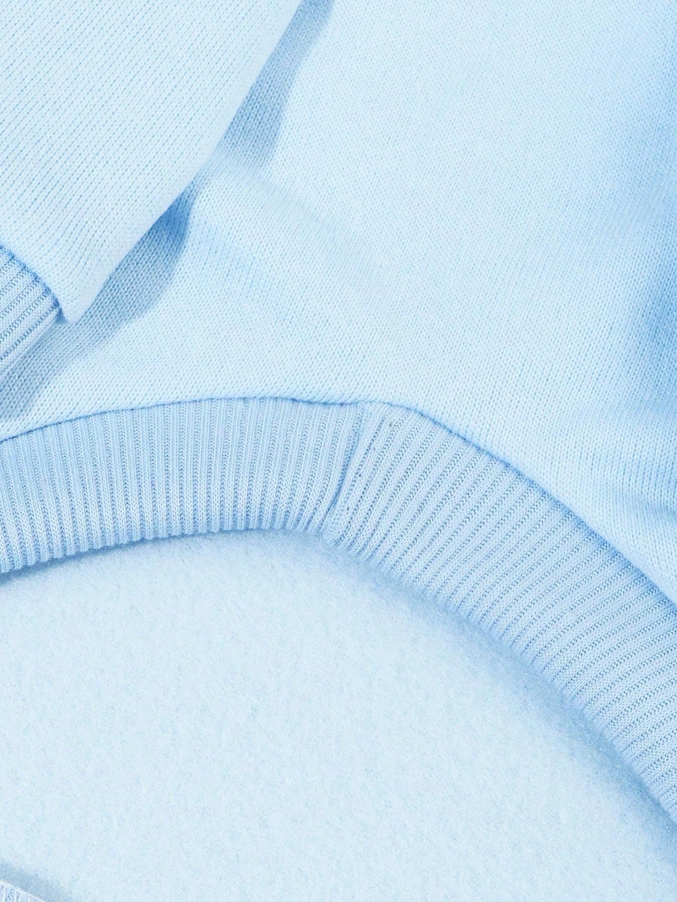 QWINEE Basic dog hoodie fabric-closeup shows stretch and warm feel.