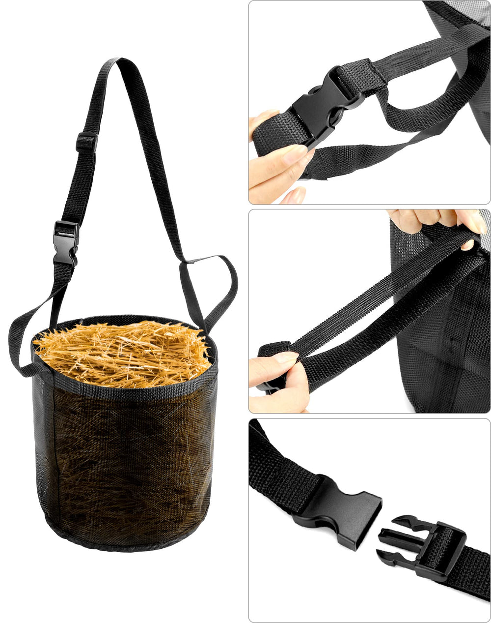 QWORK 600d-fabric feed bag underlines rugged weather resistance.
