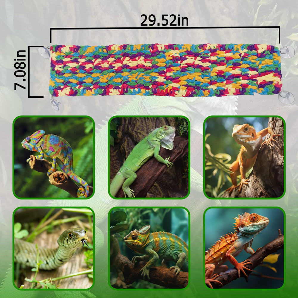 QWR lizard-hammock in-tank setup shows breathable bed for reptiles.