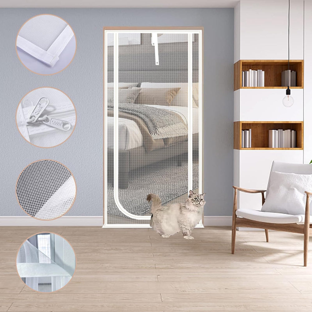 QWR U-shaped zipper panel in action for easy pet entry control