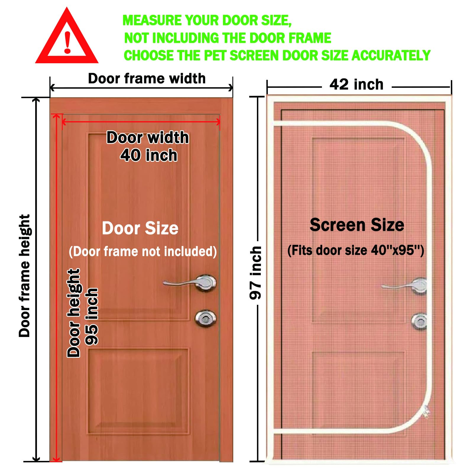 QWR Upgraded Pet Screen Door installed on door frame for easy, tool-free setup.