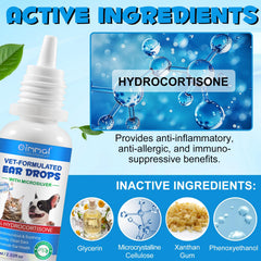 QwsYaay hydrocortisone ear drops bottle close-up highlights itch relief potential