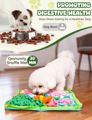Qxsnuvvlg Snuffle Mat non-slip bottom keeps it steady during treats.