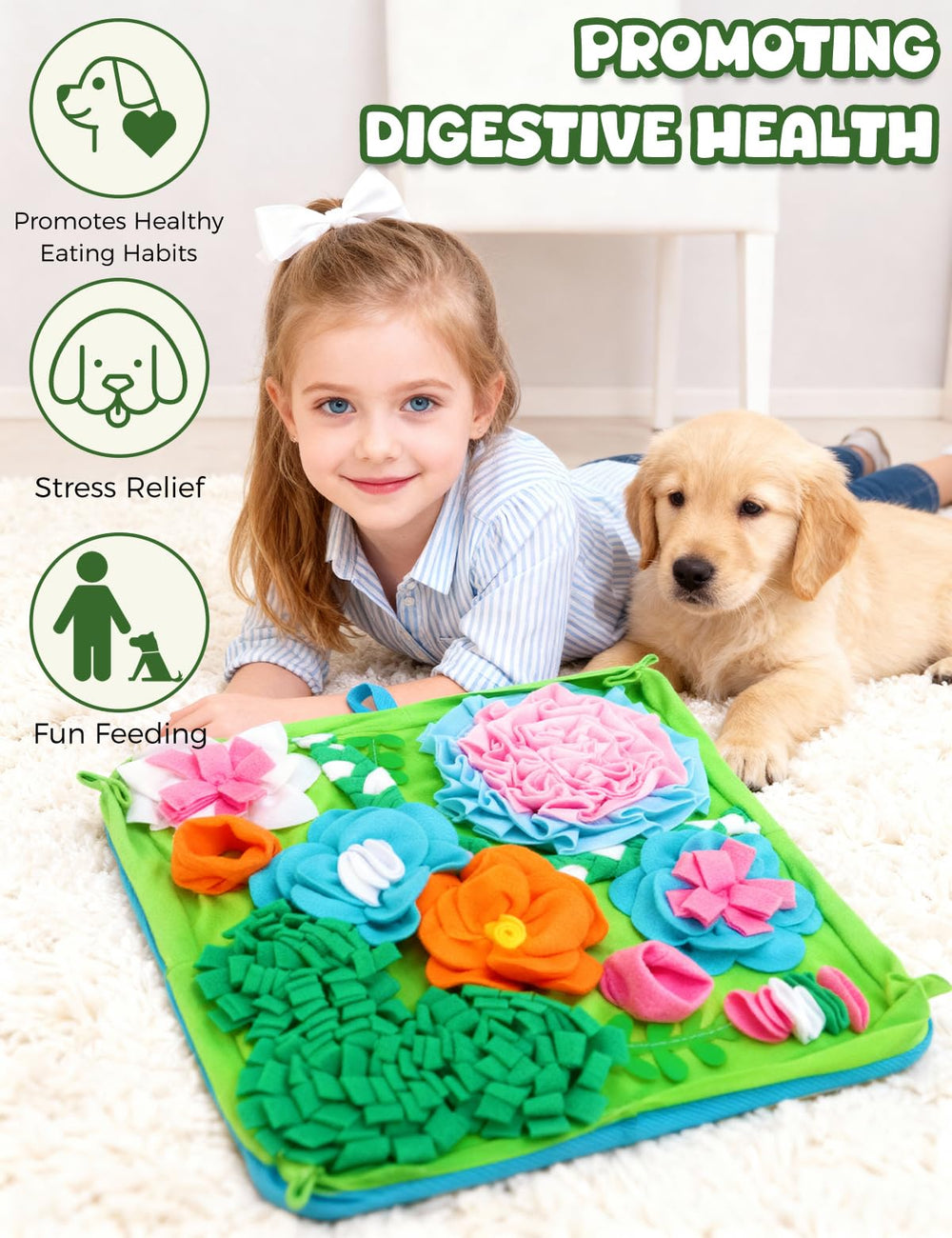 Qxsnuvvlg Snuffle Mat portable design for indoor or outdoor sniffing adventures.