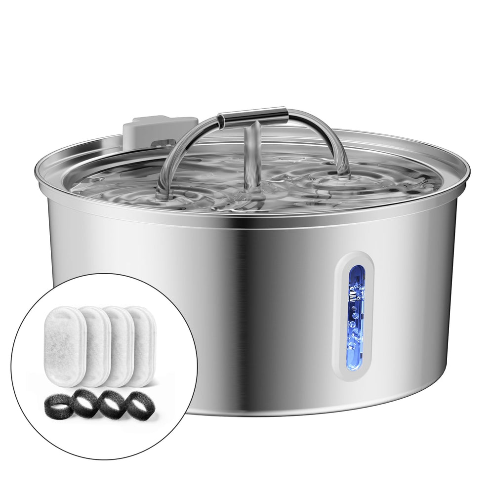 Qzkragt cat water fountain stainless steel shows durability and easy-clean hydration for pets.