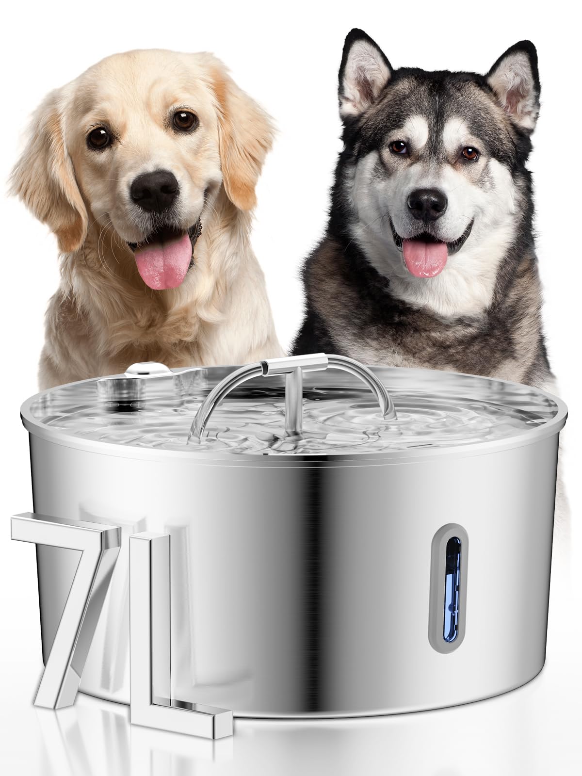 Qzkragt dog fountain 7L capacity keeps large dogs hydrated between refills.