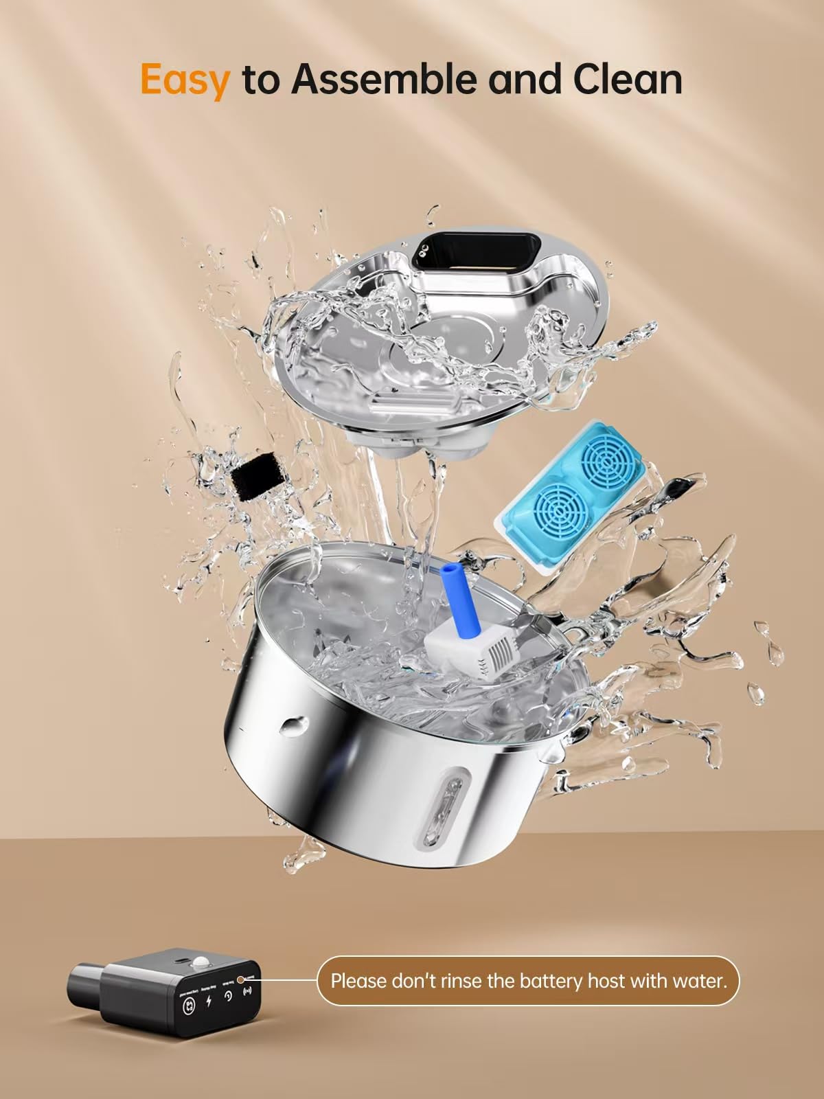 Qzkragt Wireless Cat Water Fountain indoor use suitable for homes with multiple pets.