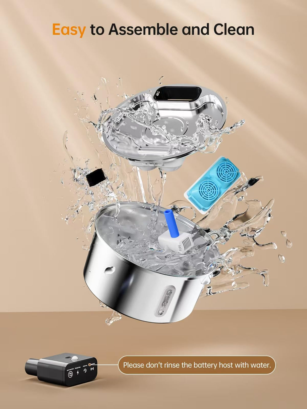 Qzkragt Wireless Cat Water Fountain indoor use suitable for homes with multiple pets.
