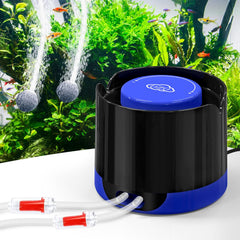 QZQ Aquarium Air Pump with dual outlets for versatile aeration in multiple tanks.