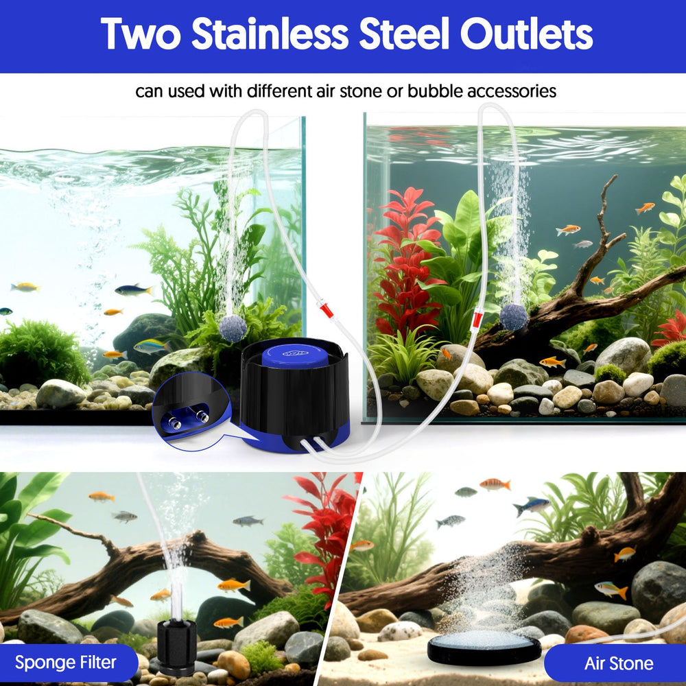QZQ Aquarium Air Pump quiet operation suitable for bedrooms or offices