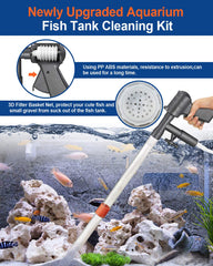 QZQ Aquarium Cleaner accessories-kit displays comprehensive tools for tank maintenance