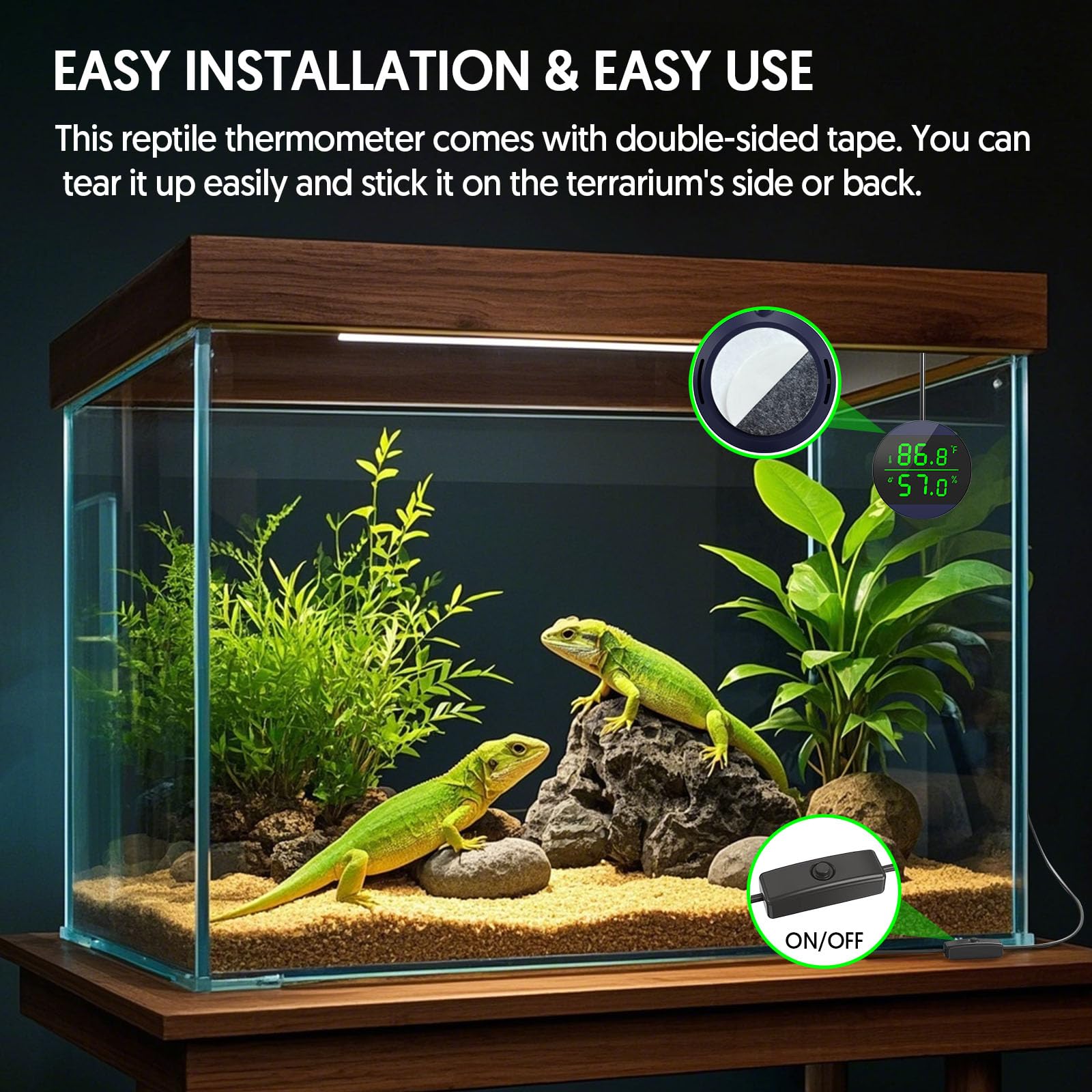 QZQ double-sided tape attachment simplifies secure placement inside tanks