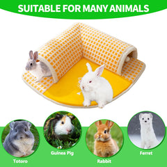 Rabbit Tunnel Hideout House soft bed inside highlights plush shelter for napping and cuddling