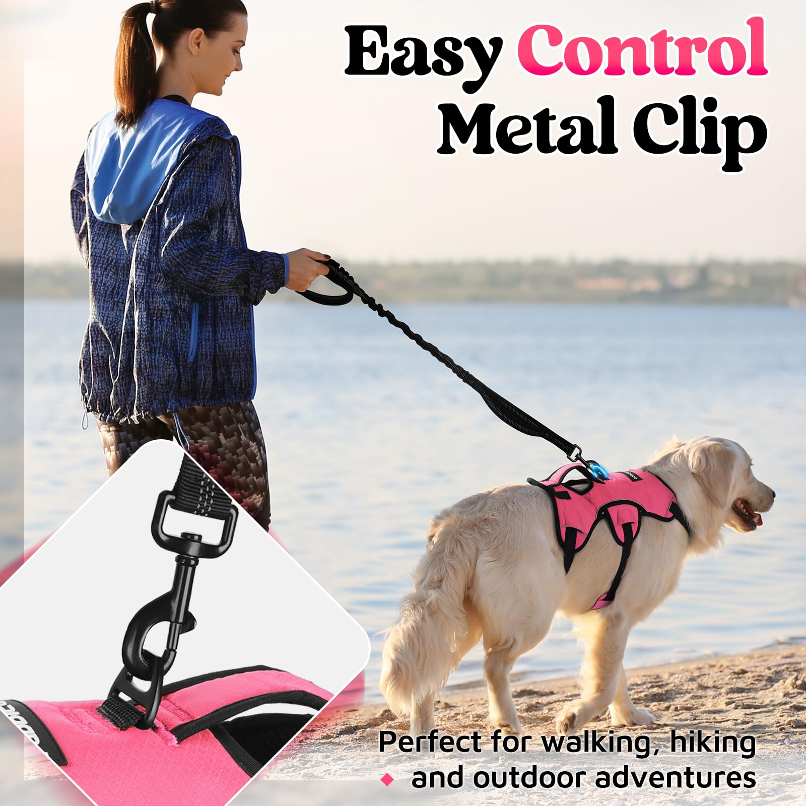 Rabbitgoo back D-ring supports relaxed walking with even pressure distribution